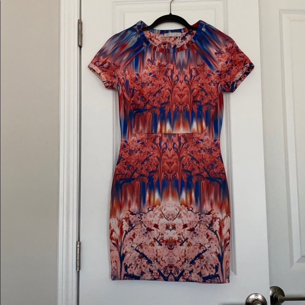 ZARA SCUBA DRESS MULTI COLOR SZ SM